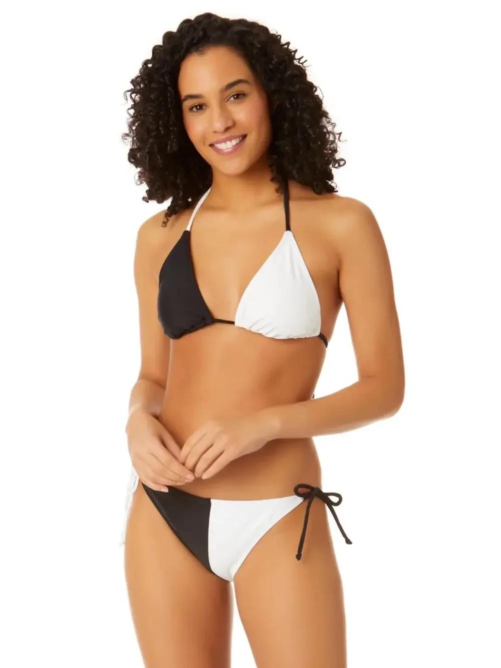 Victoria’s Secret Black White Colorblock Two Piece Bikini Set Size S Small